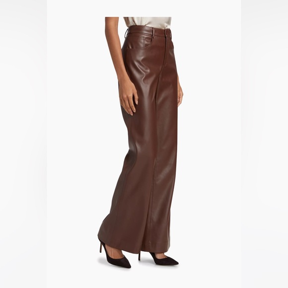 NWT Cami NYC Zenobia Vegan Leather Pant Brown Java Size 6 - Picture 3 of 15